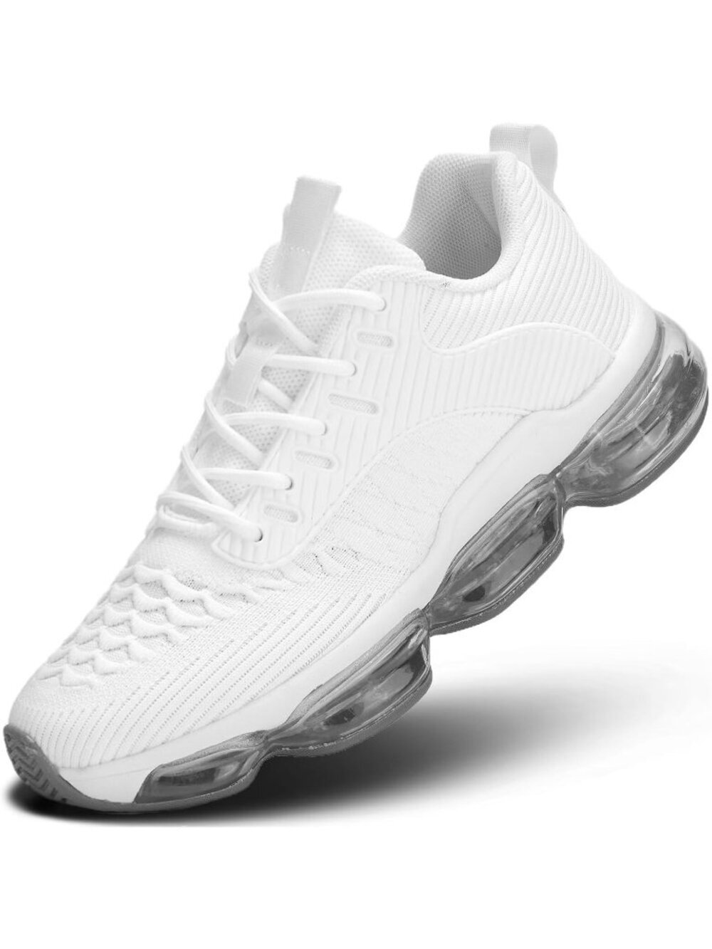 Women's White Mesh Air Cushion Breathable Fitness Cross Trainer Running Sneaker